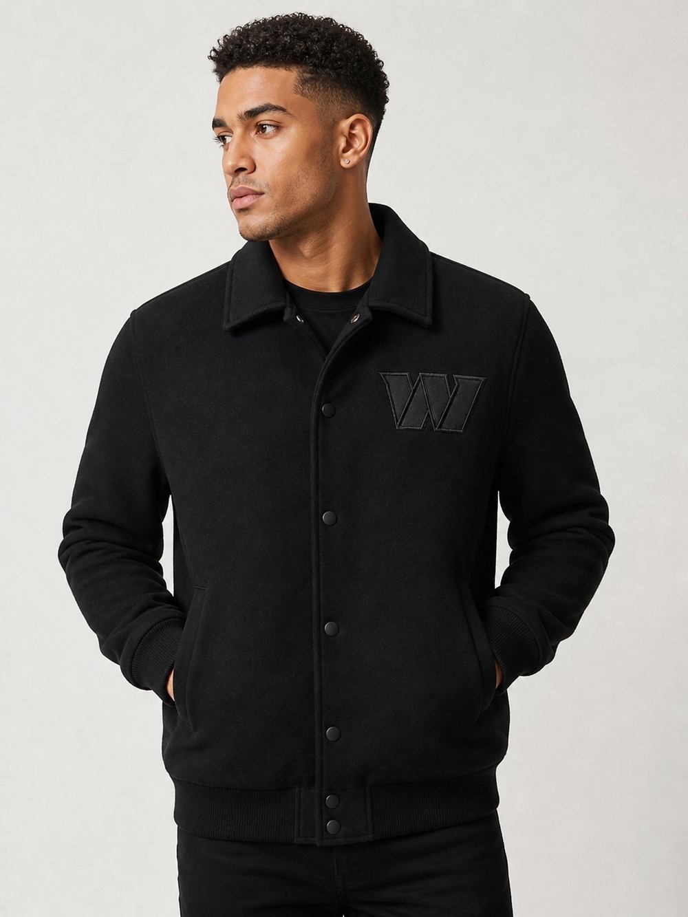 🆕️NFL Washington Commanders Black Wool Varsity Jacket Men’s Small Ultra Game S
